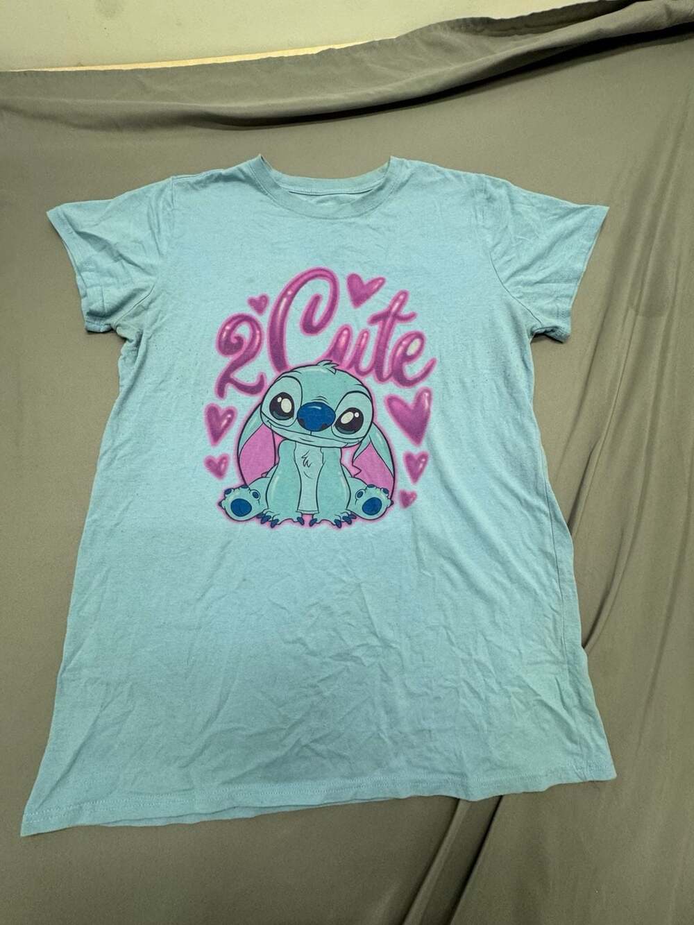 Disney Stitch 2 Cute Graphic T-Shirt Size 2X Blue